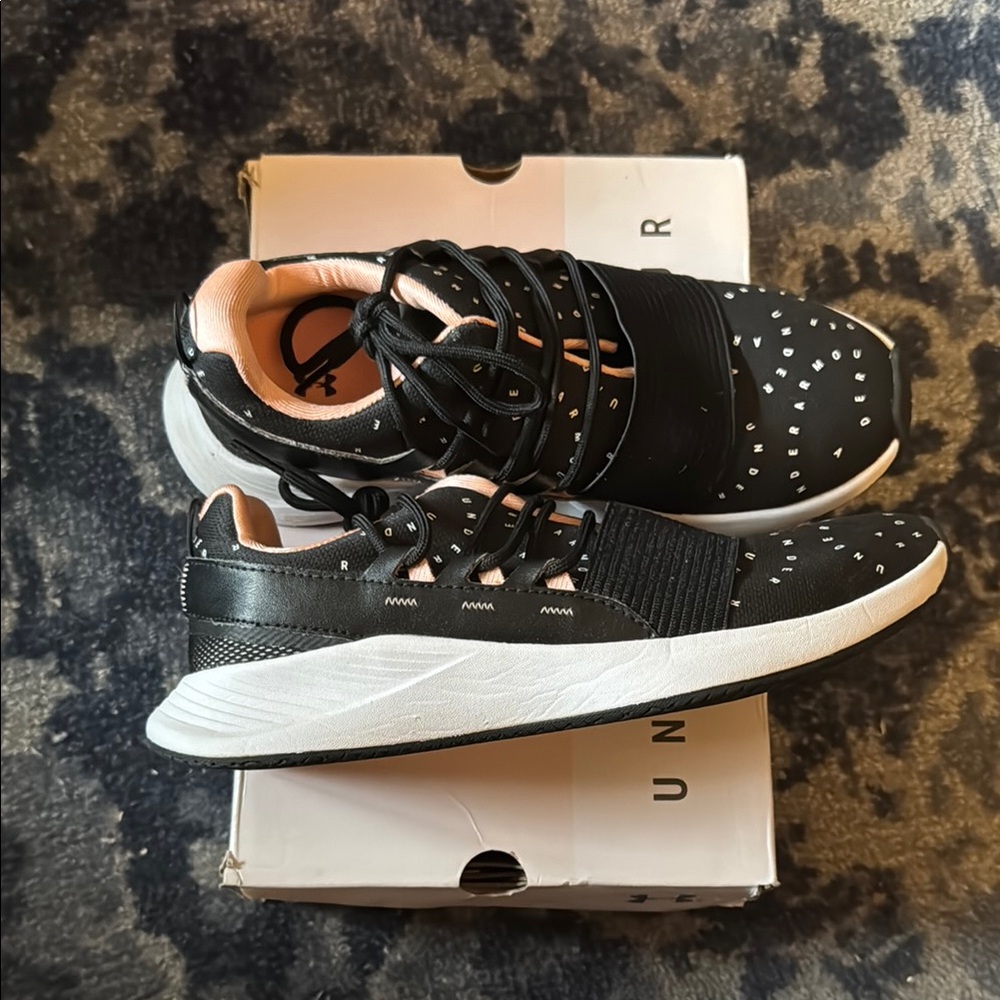 Under Armour Black and Pink Women’s Sneakers 8.5